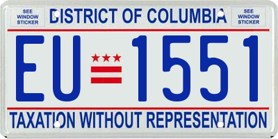 DC license plate EU1551