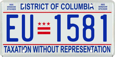 DC license plate EU1581