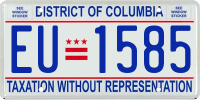 DC license plate EU1585