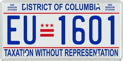 DC license plate EU1601
