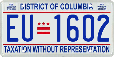 DC license plate EU1602