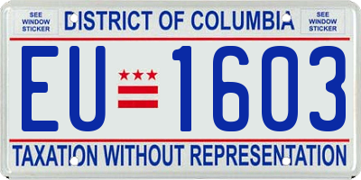 DC license plate EU1603