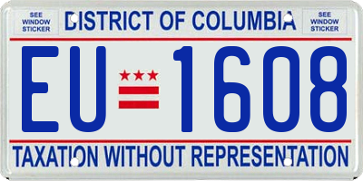 DC license plate EU1608
