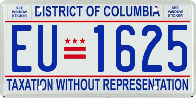 DC license plate EU1625