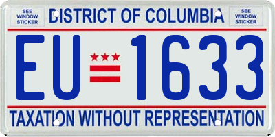 DC license plate EU1633