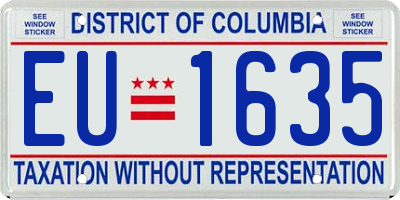 DC license plate EU1635