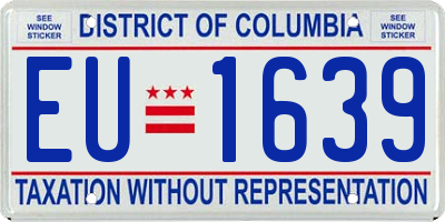 DC license plate EU1639