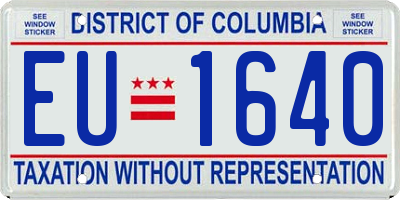 DC license plate EU1640