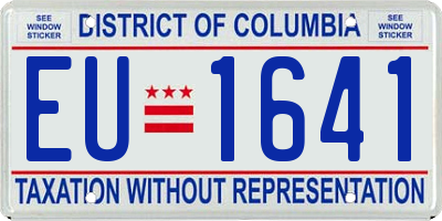 DC license plate EU1641