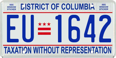 DC license plate EU1642