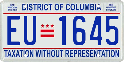 DC license plate EU1645