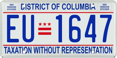 DC license plate EU1647