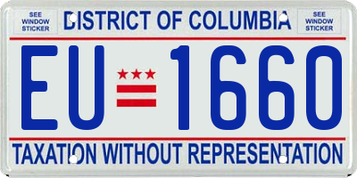 DC license plate EU1660