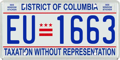 DC license plate EU1663