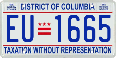 DC license plate EU1665