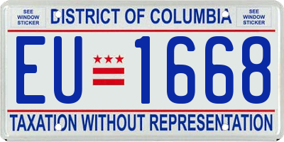 DC license plate EU1668