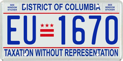 DC license plate EU1670