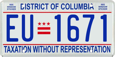 DC license plate EU1671
