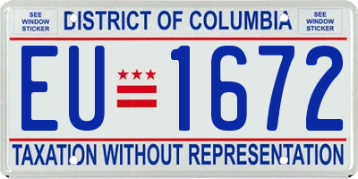 DC license plate EU1672