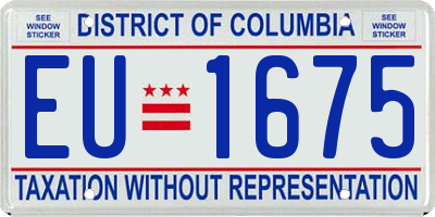 DC license plate EU1675