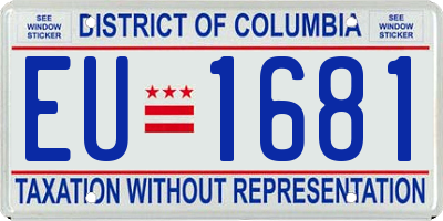 DC license plate EU1681