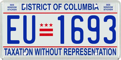 DC license plate EU1693