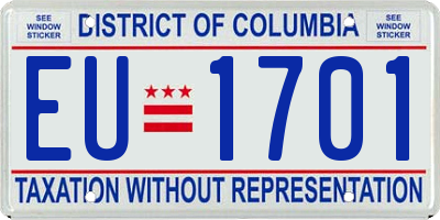 DC license plate EU1701