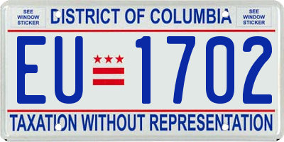 DC license plate EU1702