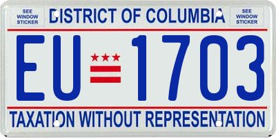 DC license plate EU1703