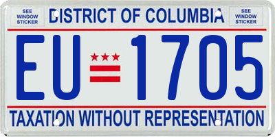 DC license plate EU1705