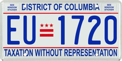 DC license plate EU1720