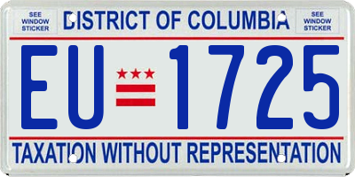 DC license plate EU1725