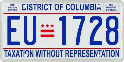 DC license plate EU1728