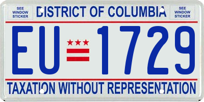 DC license plate EU1729