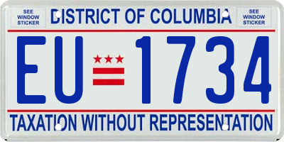 DC license plate EU1734