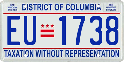 DC license plate EU1738