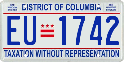 DC license plate EU1742