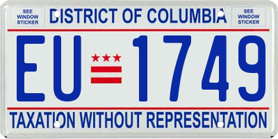 DC license plate EU1749