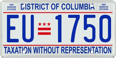 DC license plate EU1750