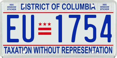 DC license plate EU1754