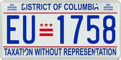DC license plate EU1758