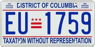 DC license plate EU1759