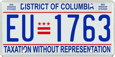 DC license plate EU1763
