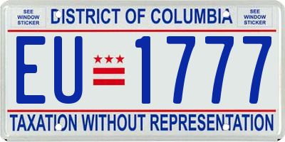 DC license plate EU1777