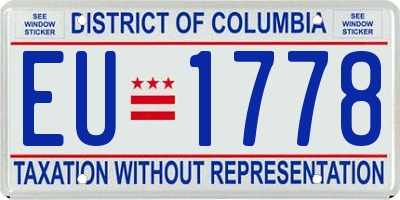 DC license plate EU1778