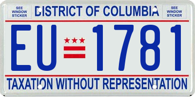 DC license plate EU1781