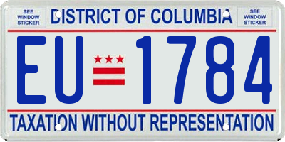 DC license plate EU1784