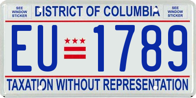 DC license plate EU1789