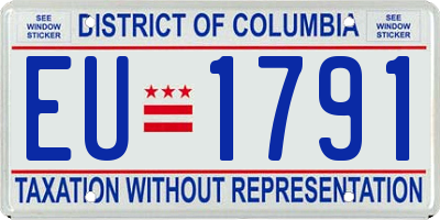 DC license plate EU1791