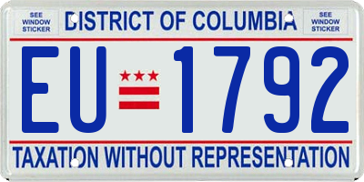 DC license plate EU1792
